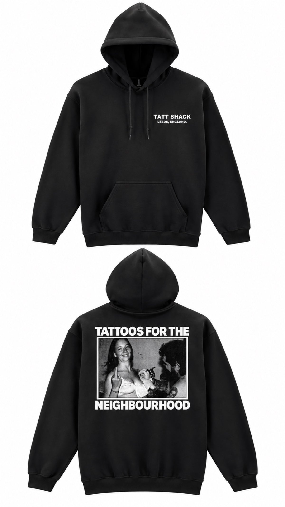 TATTOOS FOR THE NEIGHBOURHOOD - UNISEX BLACK HEAVY HOODED SWEATSHIRT