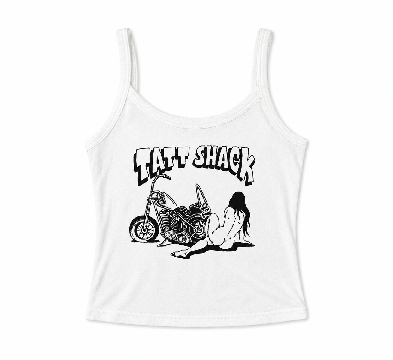 TATT SHACK BIKER LADIES SPAGHETTI STRAP TANK TOP
