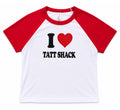 I LOVE TATT SHACK - RED MICRO BABY RAGLAN
